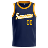Custom Stitched Basketball Jersey for Men, Women And Kids Navy-White-Yellow