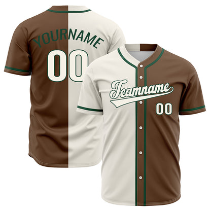 Custom Brown Off White Hip Hop Baseball Jersey Stitched Printed - Personalized Name Number Shirts #BB-0919-0044