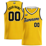 Custom Stitched Basketball Jersey for Men, Women  And Kids Yellow-Black