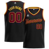 Custom Stitched Basketball Jersey for Men, Women  And Kids Black-Burgundy-Yellow