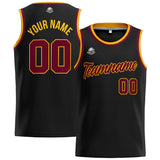 Custom Stitched Basketball Jersey for Men, Women  And Kids Black-Burgundy-Yellow