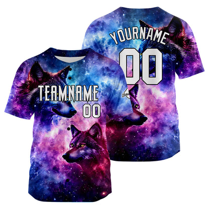 Custom Starry Wolf Baseball Uniforms High-Quality for Adult Kids Optimized for Performance