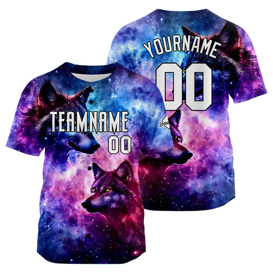 Custom Starry Wolf Baseball Uniforms High-Quality for Adult Kids Optimized for Performance