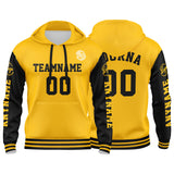 Custom Yellow Black Sweatshirt Hoodie For Men Women Girl Boy Print Your Logo Name Number