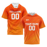 Custom Orange Short Sleeve Hoodies for Men Women Shirts with Hoods Printed Name Logo