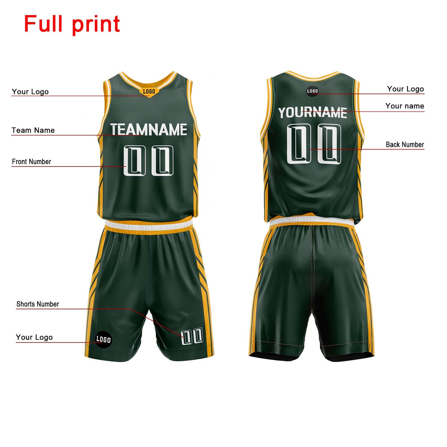 Custom Olive Green Basketball Jersey Uniform Suit Printed Your Logo Name Number