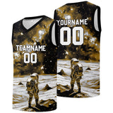 Custom basketball jersey for men and women. Stitched and printed name, number and logo Black&Yellowish