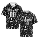 Custom Black White Short Sleeve Hoodies for Men Women Shirts with Hoods Printed Name Logo