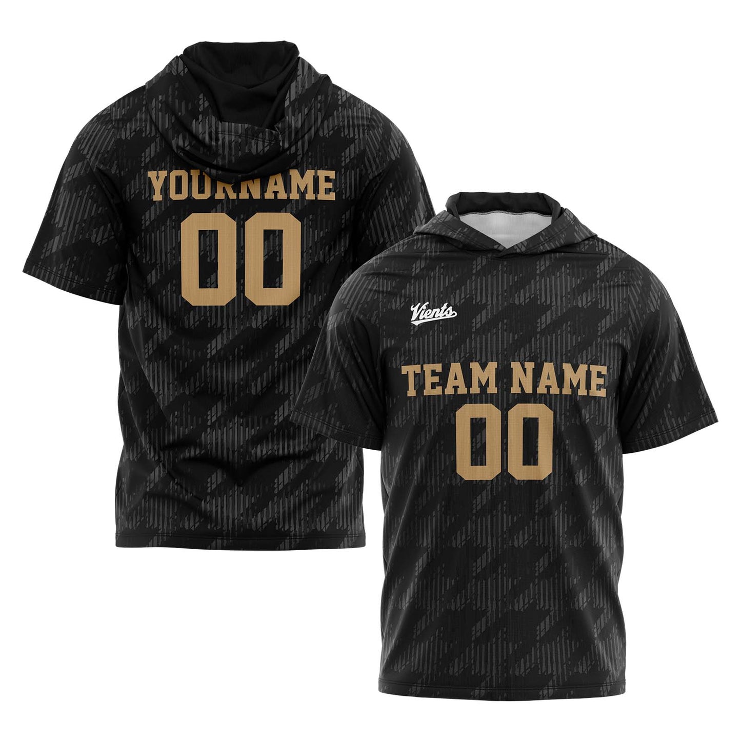 Custom Black Short Sleeve Hoodies for Men Women Shirts with Hoods Printed Name Logo