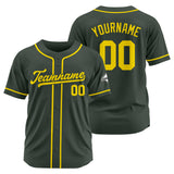 Custom Baseball Jersey Stitched Design Personalized Hip Hop Baseball Shirts Drak Gray-Yellow