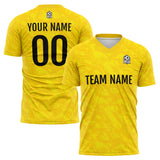 Custom Yellow Uniform Jersey Kids Adults Personalized Set Jersey Shirt