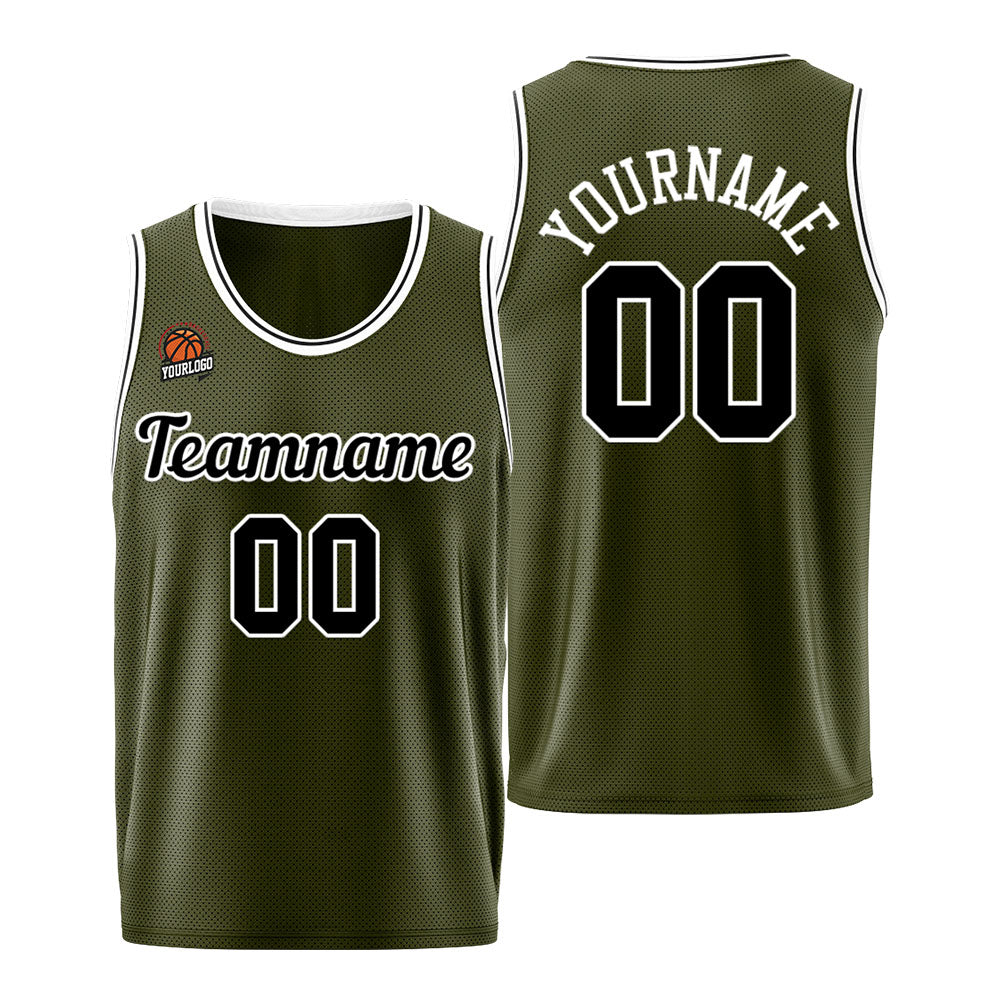 Custom Basketball Jersey Army Green-Black