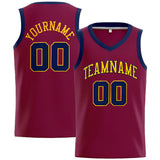 Custom Stitched Basketball Jersey for Men, Women And Kids Crimson-Yellow-Navy