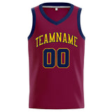 Custom Stitched Basketball Jersey for Men, Women And Kids Crimson-Yellow-Navy
