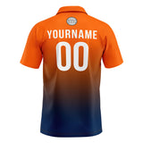 Custom Orange navy Football Polo Shirts  Add Your Unique Logo/Name/Number