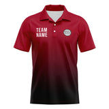 Custom Red Black Football Polo Shirts  Add Your Unique Logo/Name/Number