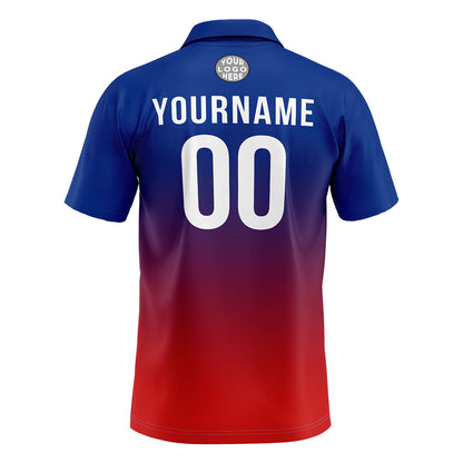 Custom Royal Red Football Polo Shirts  Add Your Unique Logo/Name/Number