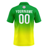 Custom Green Yellow Football Gradient Polo Shirts  Add Your Unique Logo/Name/Number