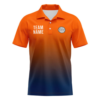 Custom Orange navy Football Polo Shirts  Add Your Unique Logo/Name/Number