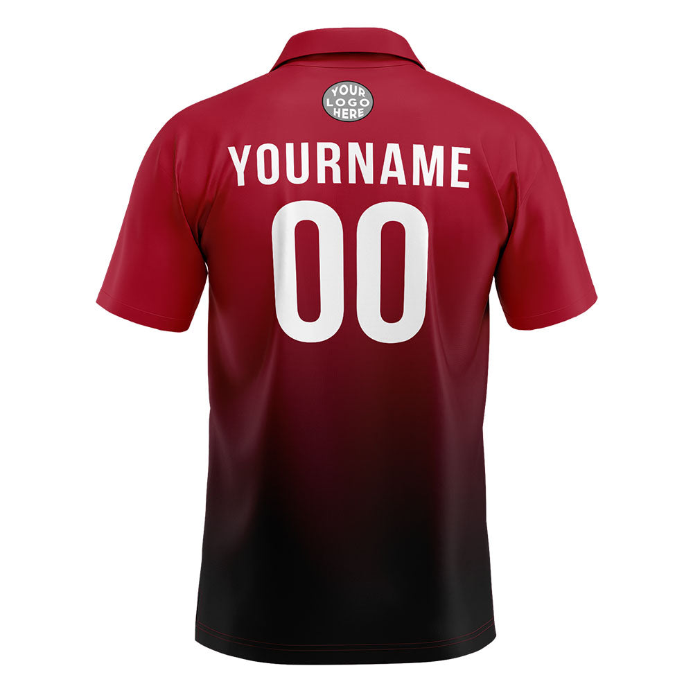Custom Red Black Football Polo Shirts  Add Your Unique Logo/Name/Number