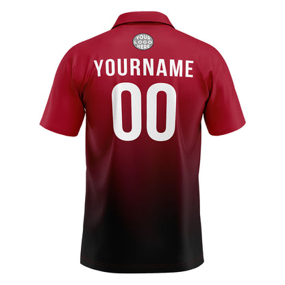 Custom Red Black Football Polo Shirts  Add Your Unique Logo/Name/Number