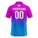 Custom Pink Purple Blue Football Polo Shirts  Add Your Unique Logo/Name/Number