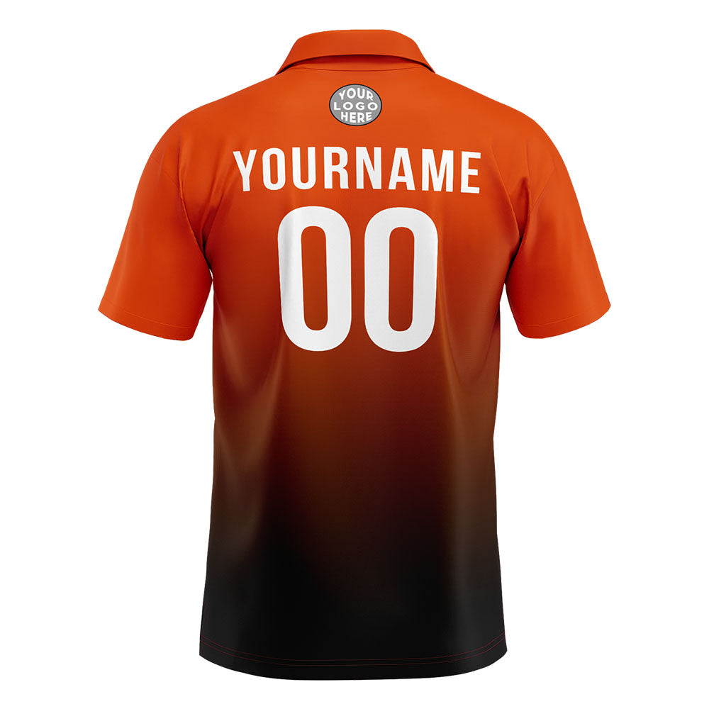 Custom Orange Black Football Polo Shirts  Add Your Unique Logo/Name/Number