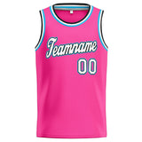 Custom Stitched Basketball Jersey for Men, Women And Kids Pink-White-Light Blue
