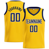 Custom Stitched Basketball Jersey for Men, Women And Kids Yellow-Navy-White