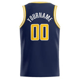 Custom Stitched Basketball Jersey for Men, Women And Kids Navy-Yellow-White