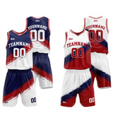 Custom Reversible Basketball Suit for Adults and Kids Navy-Red-White