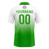 Custom Green Football Gradient Polo Shirts  Add Your Unique Logo/Name/Number