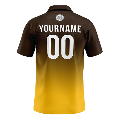 Custom Brown Yellow Football Polo Shirts  Add Your Unique Logo/Name/Number