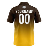 Custom Brown Yellow Football Polo Shirts  Add Your Unique Logo/Name/Number