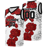 Custom basketball jersey for men and women. Stitched and printed name, number and logo Red