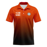 Custom Orange Black Football Polo Shirts  Add Your Unique Logo/Name/Number