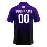 Custom Purple Black Football Polo Shirts  Add Your Unique Logo/Name/Number