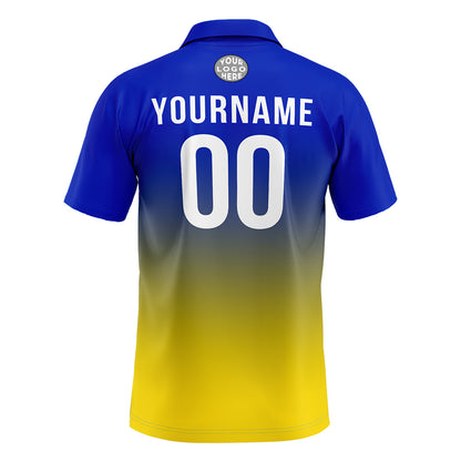 Custom Royal Yellow Football Polo Shirts  Add Your Unique Logo/Name/Number