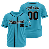 Custom Baseball Jersey Stitched Design Personalized Hip Hop Baseball Shirts Light Blue-Black