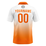 Custom White Orange Football Polo Shirts  Add Your Unique Logo/Name/Number