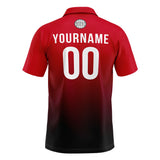 Custom Red Black White Football Polo Shirts  Add Your Unique Logo/Name/Number