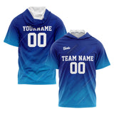 Custom Blue Short Sleeve Hoodies for Men Women Shirts with Hoods Printed Name Logo