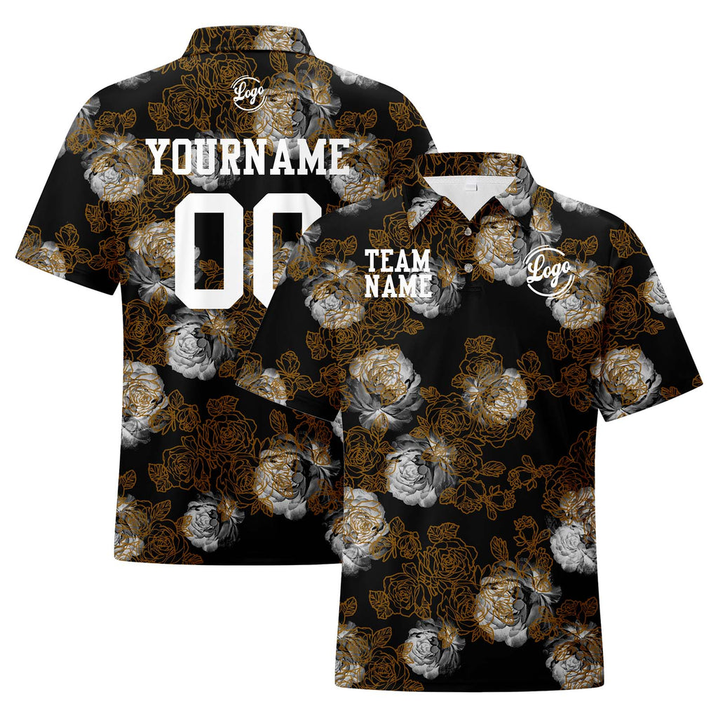 Custom Football Polo Shirts  Add Your Unique Logo/Name/Number Flower