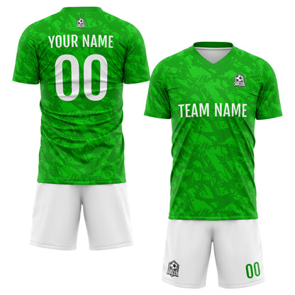 Custom Green Black Soccer Uniform Jersey Kids Adults Personalized Set Jersey Shirt