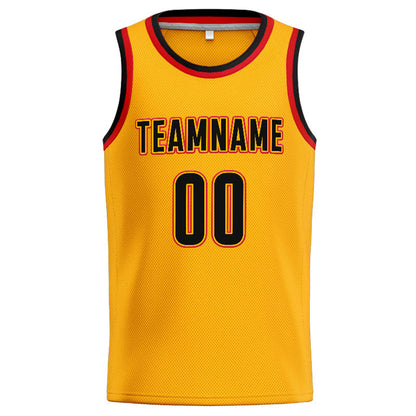 Custom Stitched Basketball Jersey for Men, Women And Kids Yellow-Black-Red