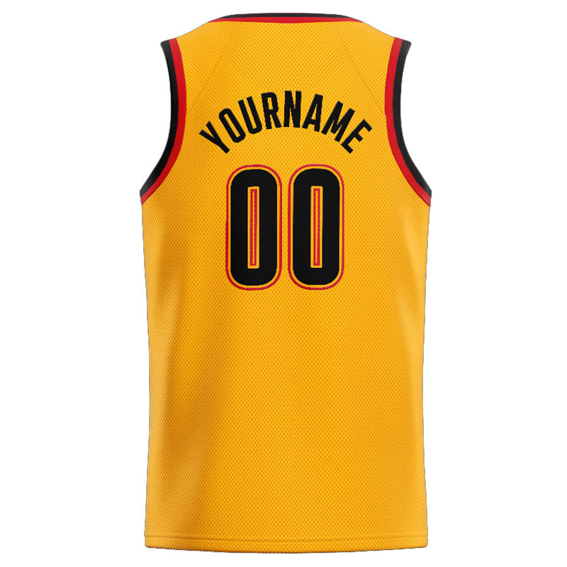 Custom Stitched Basketball Jersey for Men, Women And Kids Yellow-Black-Red