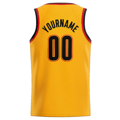 Custom Stitched Basketball Jersey for Men, Women And Kids Yellow-Black-Red