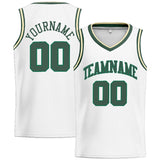 Custom Stitched Basketball Jersey for Men, Women And Kids White-Green