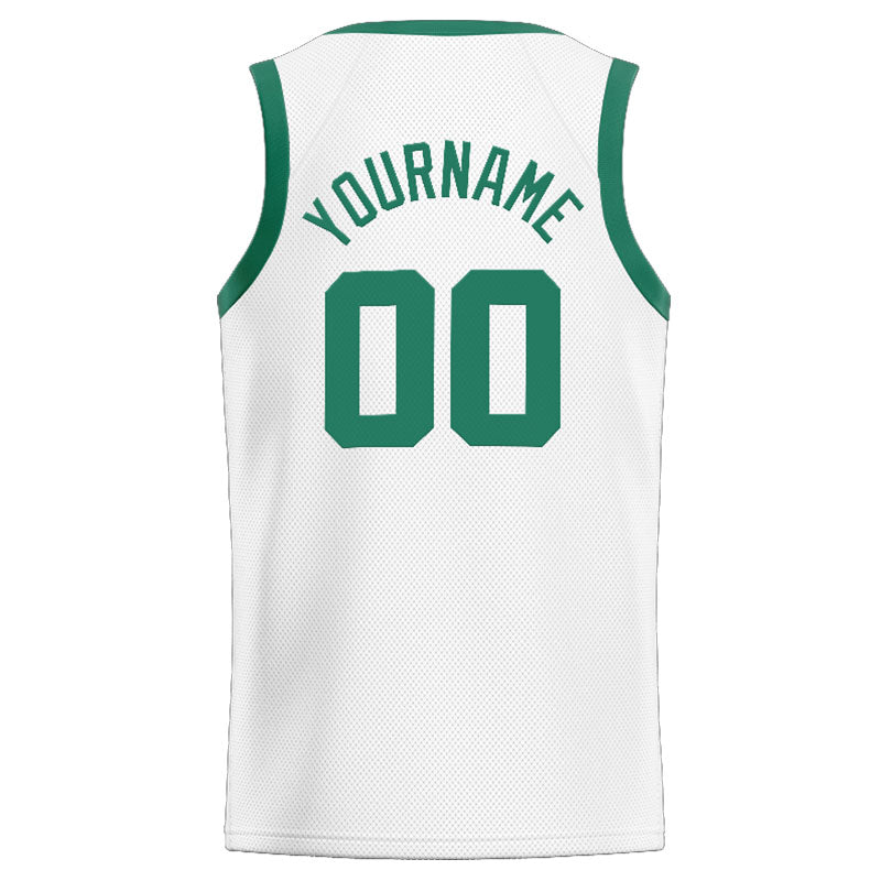 Custom Stitched Basketball Jersey for Men, Women And Kids White-Kelly Green