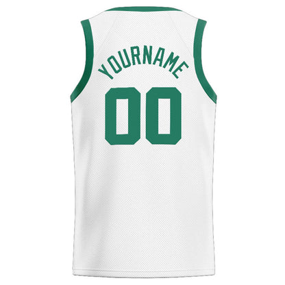 Custom Stitched Basketball Jersey for Men, Women And Kids White-Kelly Green